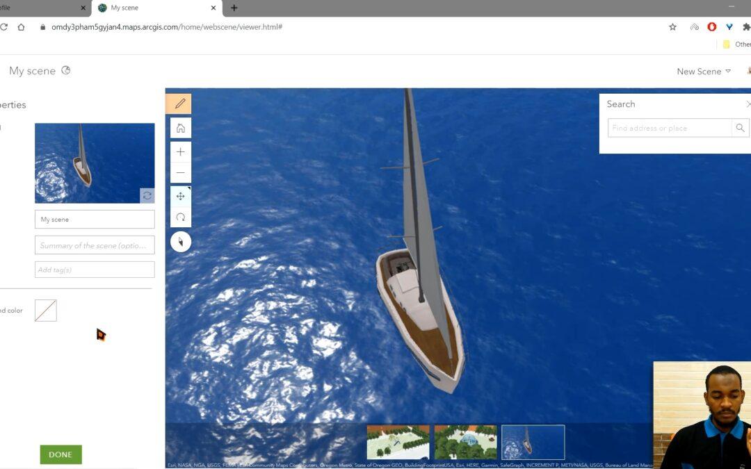 إنشاء المشاهد ثلاثية الأبعاد في ArcGIS Online